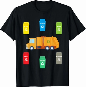 Recycling Trash Garbage Truck T Shirt Funny Toddler Boy Kids T-Shirt