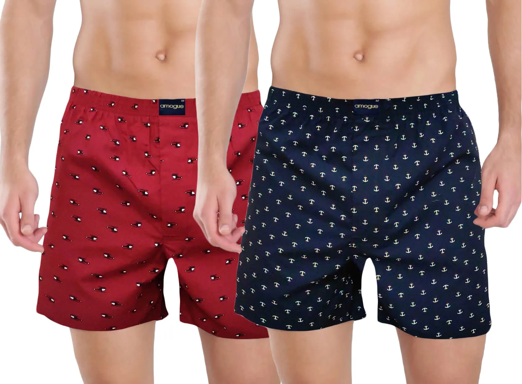 Red Helicopter Navy Hook Printed Cotton Funky Boxers