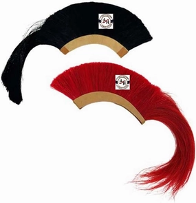Red & Black Crest Brush Natural Horse Hair for Medieval Helmets | Detachable Black & Red Plume Roman Centurion Officer Helmet Armor | Greek Spartan Roman Helmet Feather Plume