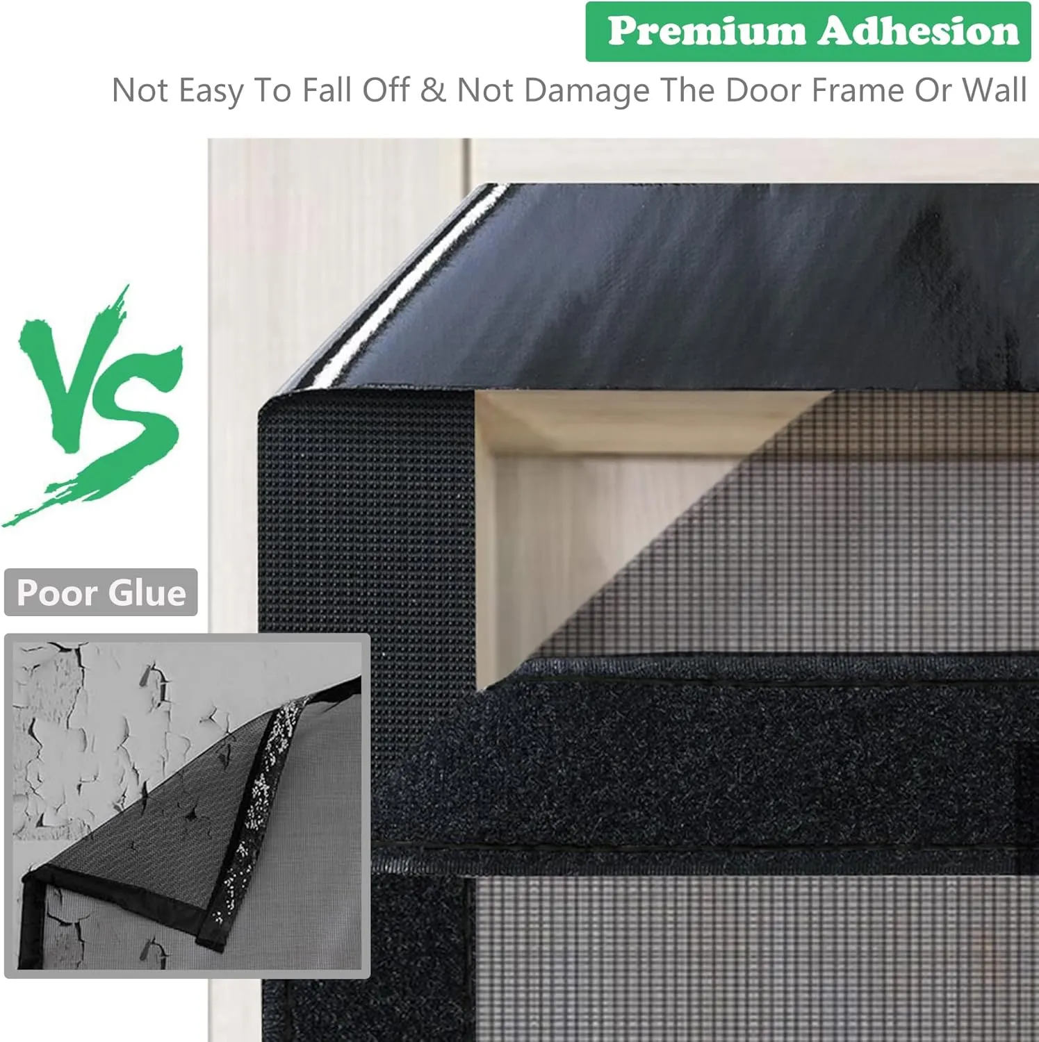 RELIANCER Fiberglass Magnetic Door Screen,Fit Doors Size 36"x80",Auto Close Screen Door Mesh w/Magnets,Left Right Side Opening,Patio Doorway Net Screens,Self-Closing Doors Cover,Doorway Curtain Mesh