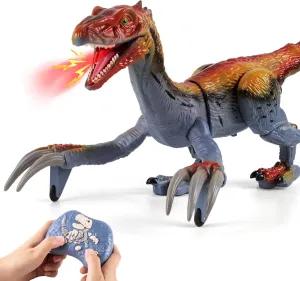 Remote Control Dinosaur Toys for Kids 3-5 & 4-8-Jurassic Therizinosaurus Dinosaur Toys for Boys, RC Robot Dinosaur Toy with Mist Spray, Roar, Light - Birthday for Kids