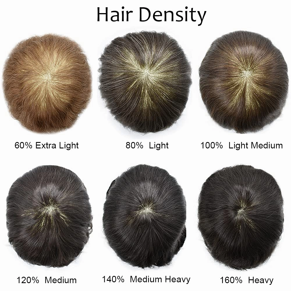 RESHE Mens Hair System Ultra Thin Skin Toupee For Men Transparent Super Thin Poly V-Looped Hair Piece For Men Toupee Protesis Capilar Para Hombre8x10#17 DARK ASH BLONDE 90% Light density