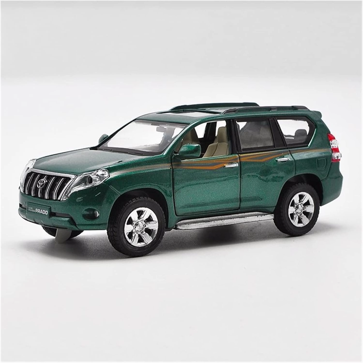 Resin Car Vehicle Model Fit for Toyota Land Cruiser Prado 1 32 Alloy Car Model Pull Back Off-Road Vehicle Children's Toy Ornament Festive Deluxe Gift (Size : Green)
