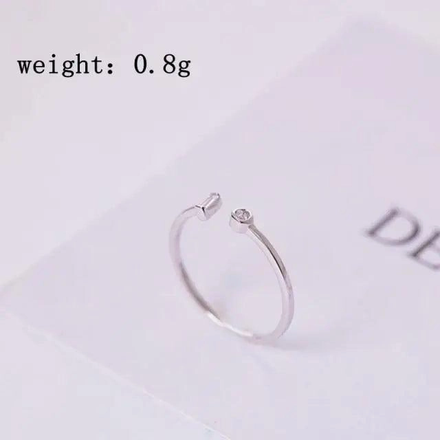 Resizable Modern Elegant Luxury Gold and Silver Women New Simple Elegant 925 sterling Silver Square Zircon Adjustable Rings for Women - Fashion Style