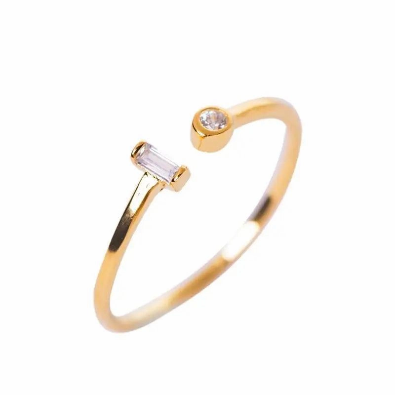 Resizable Modern Elegant Luxury Gold and Silver Women New Simple Elegant 925 sterling Silver Square Zircon Adjustable Rings for Women - Fashion Style