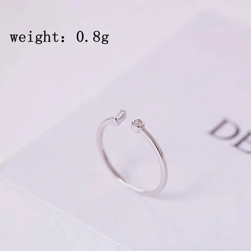 Resizable Modern Elegant Luxury Gold and Silver Women New Simple Elegant 925 sterling Silver Square Zircon Adjustable Rings for Women - Fashion Style