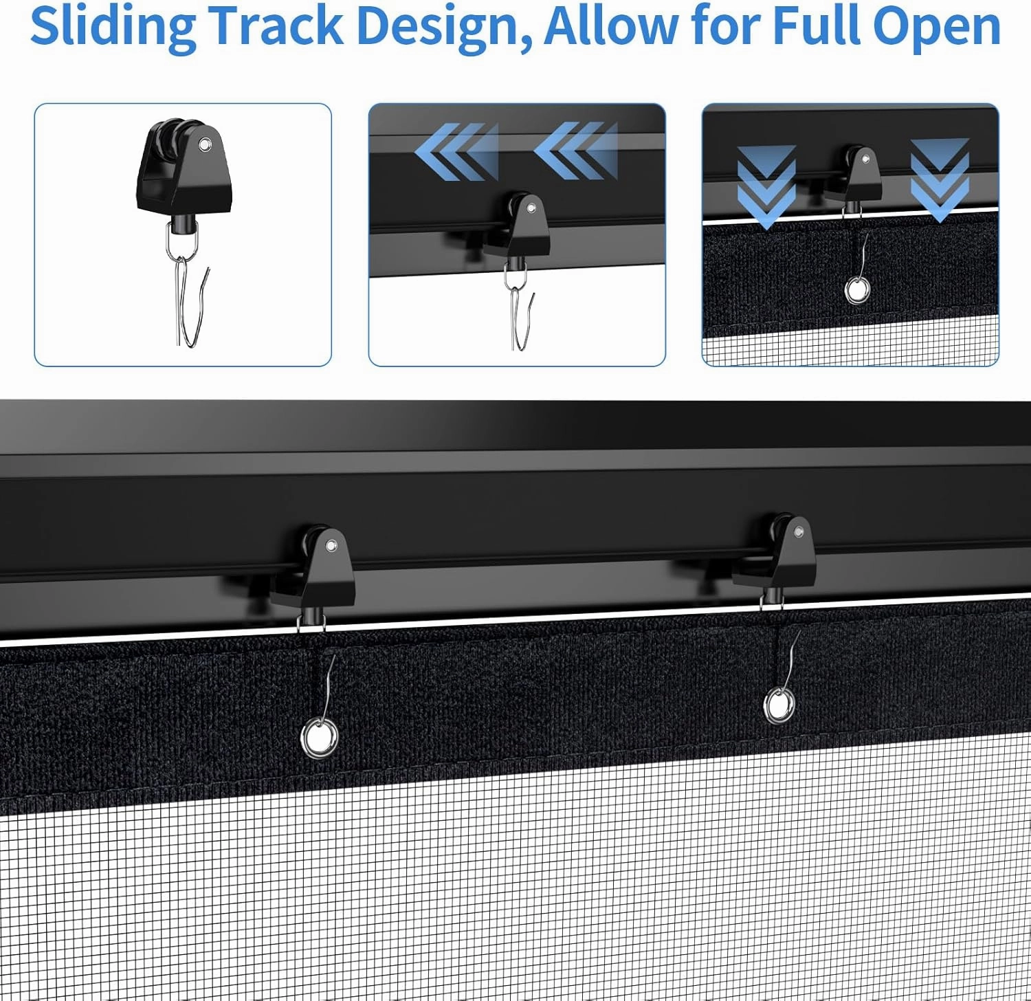 Retractable Magnetic Screen Door with Sliding Track for 72x80 Inch Doors, Pet-Friendly Fiberglass Mesh Screen to Keep Bugs Out, Fully Retractable for Balcony, Patio, French, and Sliding Doors