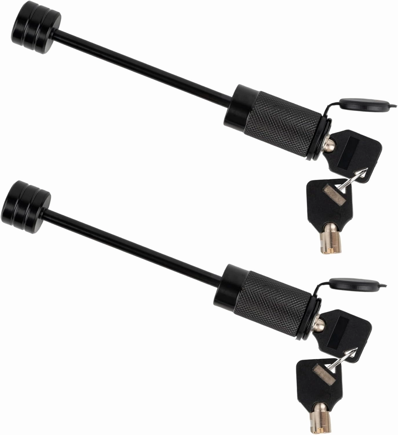 RETRUE Trailer Tongue Coupler Lock, Dia 1/4 Inch, 3-1/2 Inch Span Trailer Hitch Lock for Latch-Type Coupler, Tow Boat RV Truck Car's (2 Pack, Black)
