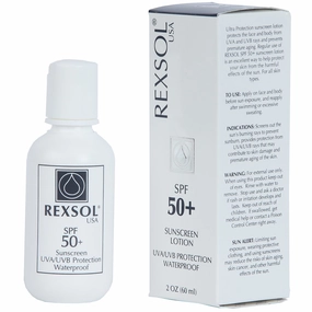 REXSOL SPF 50  Sunscreen UVA UVB Protection Waterproof | With Vitamin C, Vitamin E & Vitamin A | Maximum reinforced protection against UVA and UVB rays | Prevent fine lines and wrinkles(60 ml/2 fl oz)