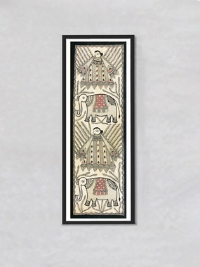 Rhythmic Reverie: An Intricate Madhubani Journey, Madhubani Painting by Ambika Devi