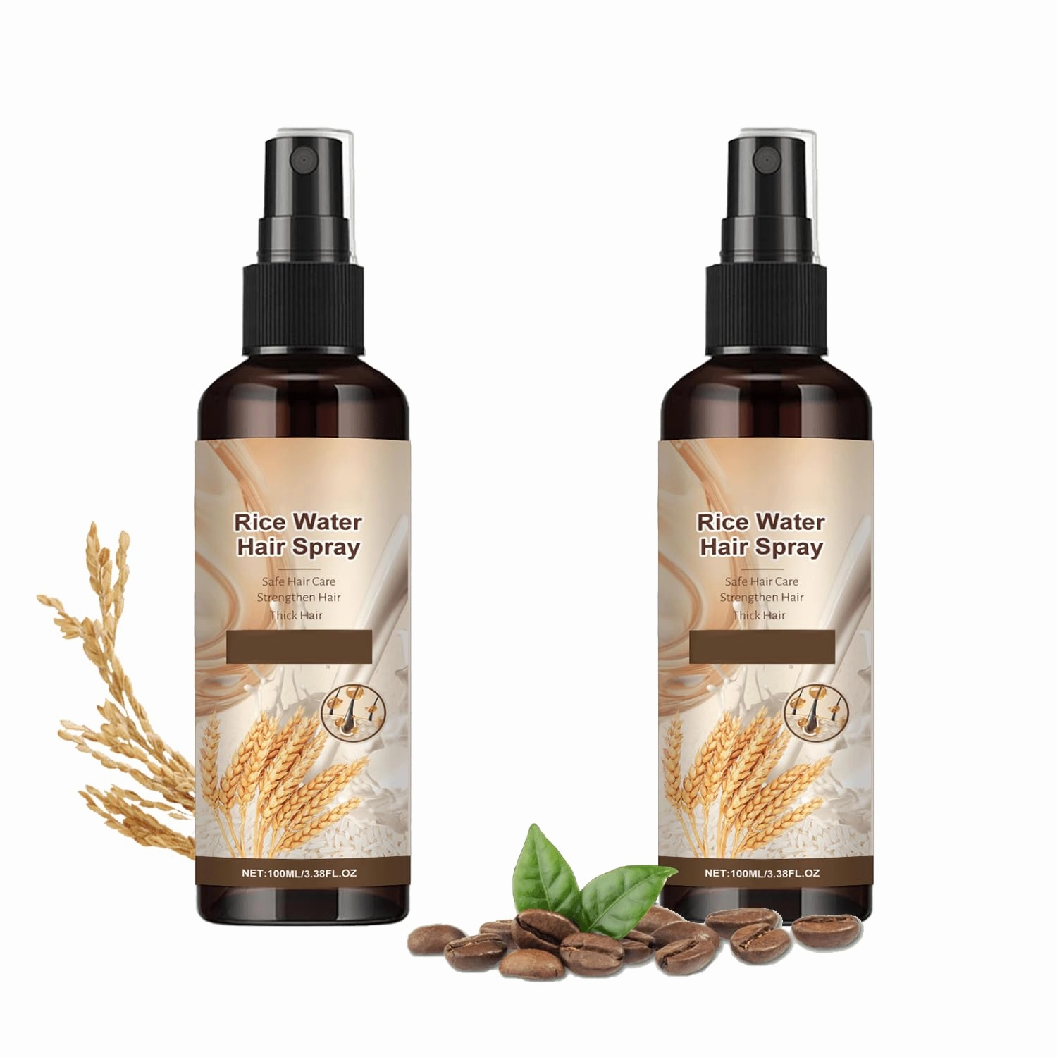 Rice Water For Hair Growth,Hair Growth Serum,Hair Thickening Serum,Hair Growth Oil,Hair Care Serum With Rosemary Oil,TeaTreeOill,Rice Ferment,Nourishes,Moisturizes,Strength Hair Root,Repairing