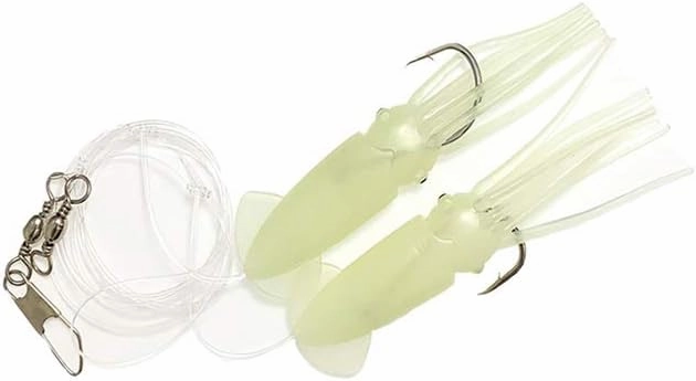 Rock Cod Squid Rigs 10 Pieces Glow