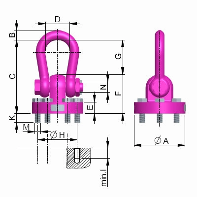 RUD WBPG Hoist Ring On Plate For Bolting