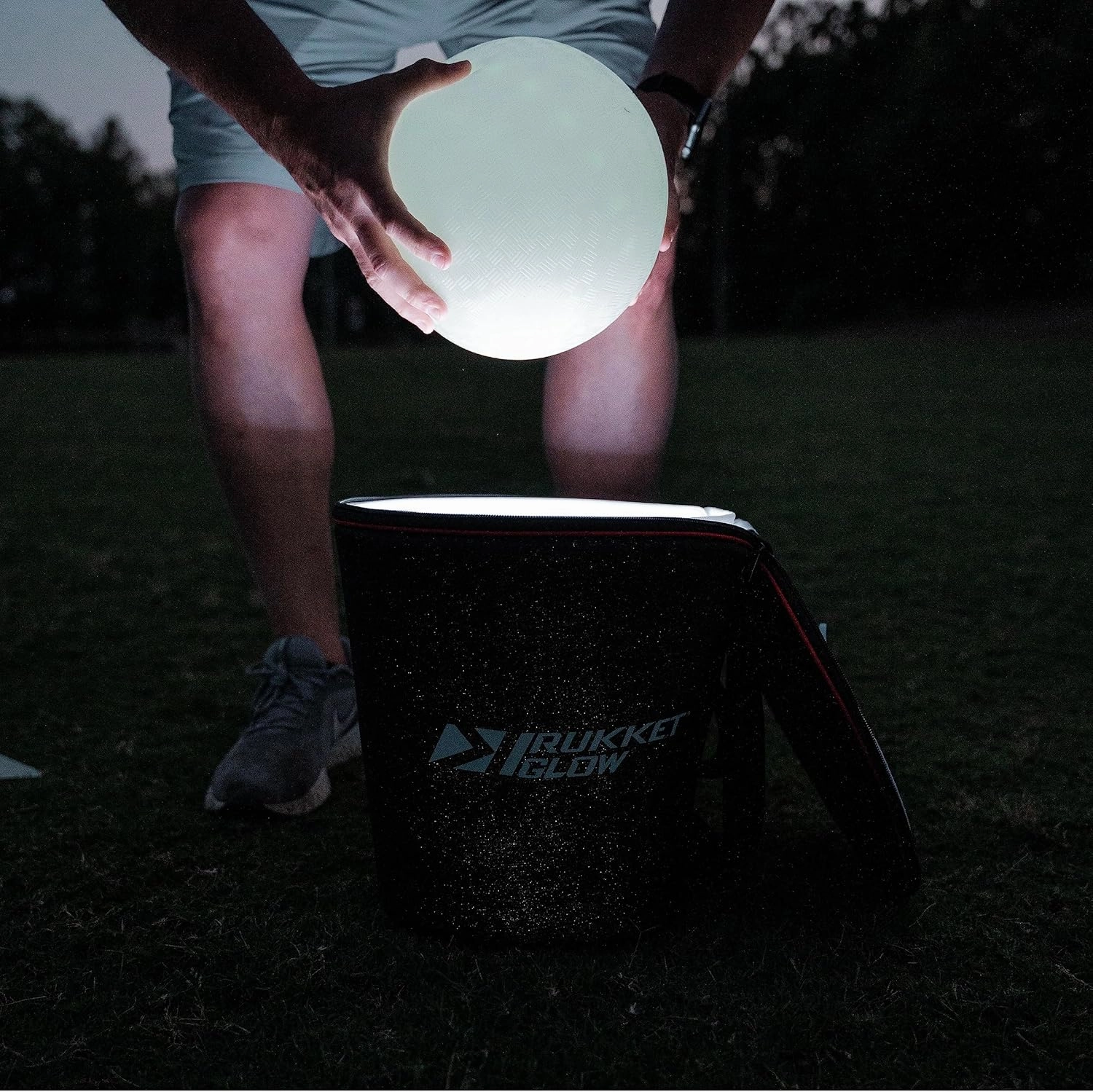 Rukket Glow Quick Charger, LED Recharging Bag for Glow-in-The-Dark Golf, Kickball, Dodgeball, Flag Football, Baseball, Softball, Badminton, Pickleball, and More