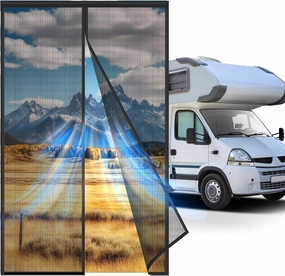 RV Screen Door with Magnetic Closure - 33"x80" Fiberglass Mesh for Campers, Trailers, Motorhomes | Bug Proof, Tear-Resistant, Easy Install (Pet-Friendly Design)