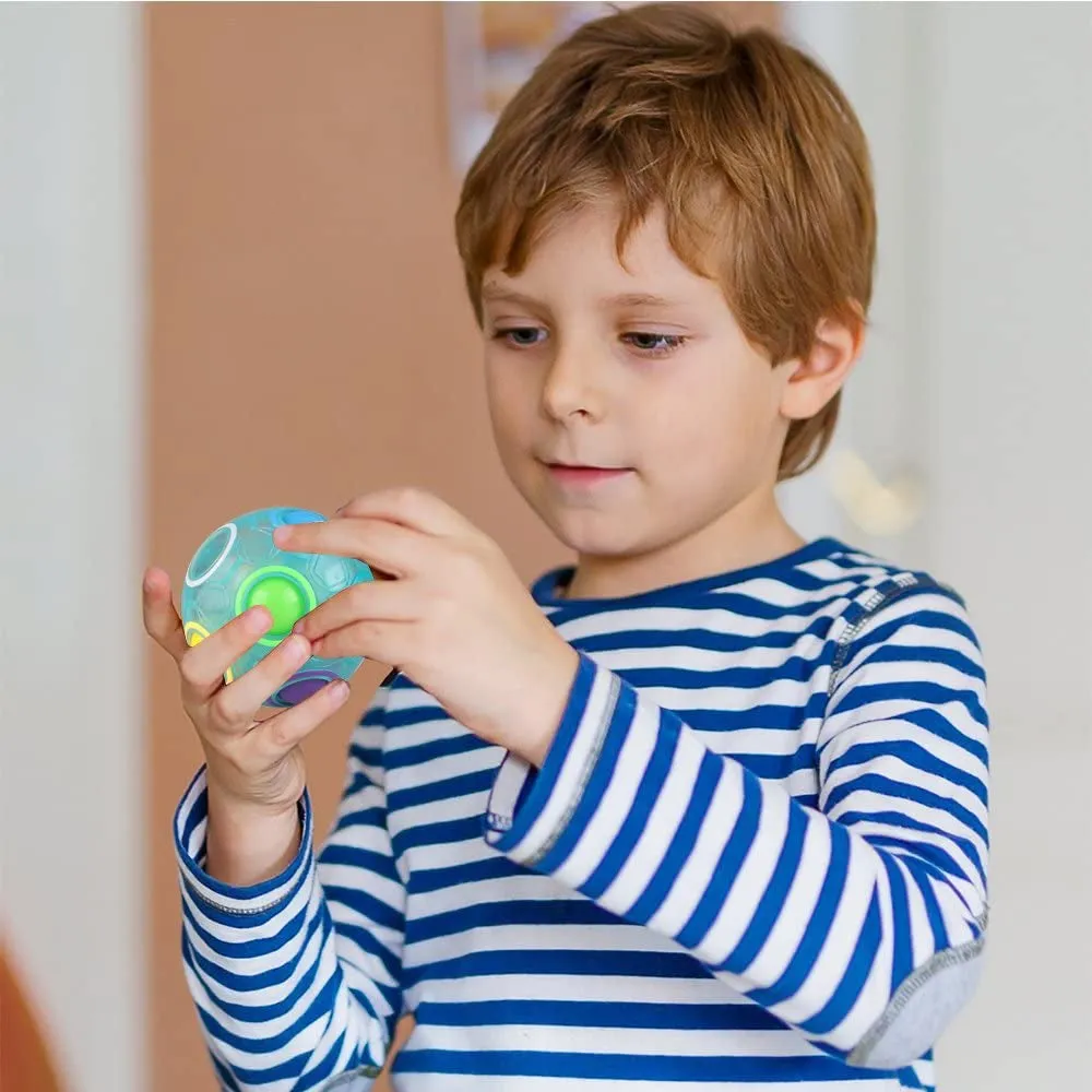 Rynx | Set with 2 Rainbow Puzzle Ball Cube Magic Rainbow Ball Puzzle Bundle Stress Fidget Ball Brain Teaser