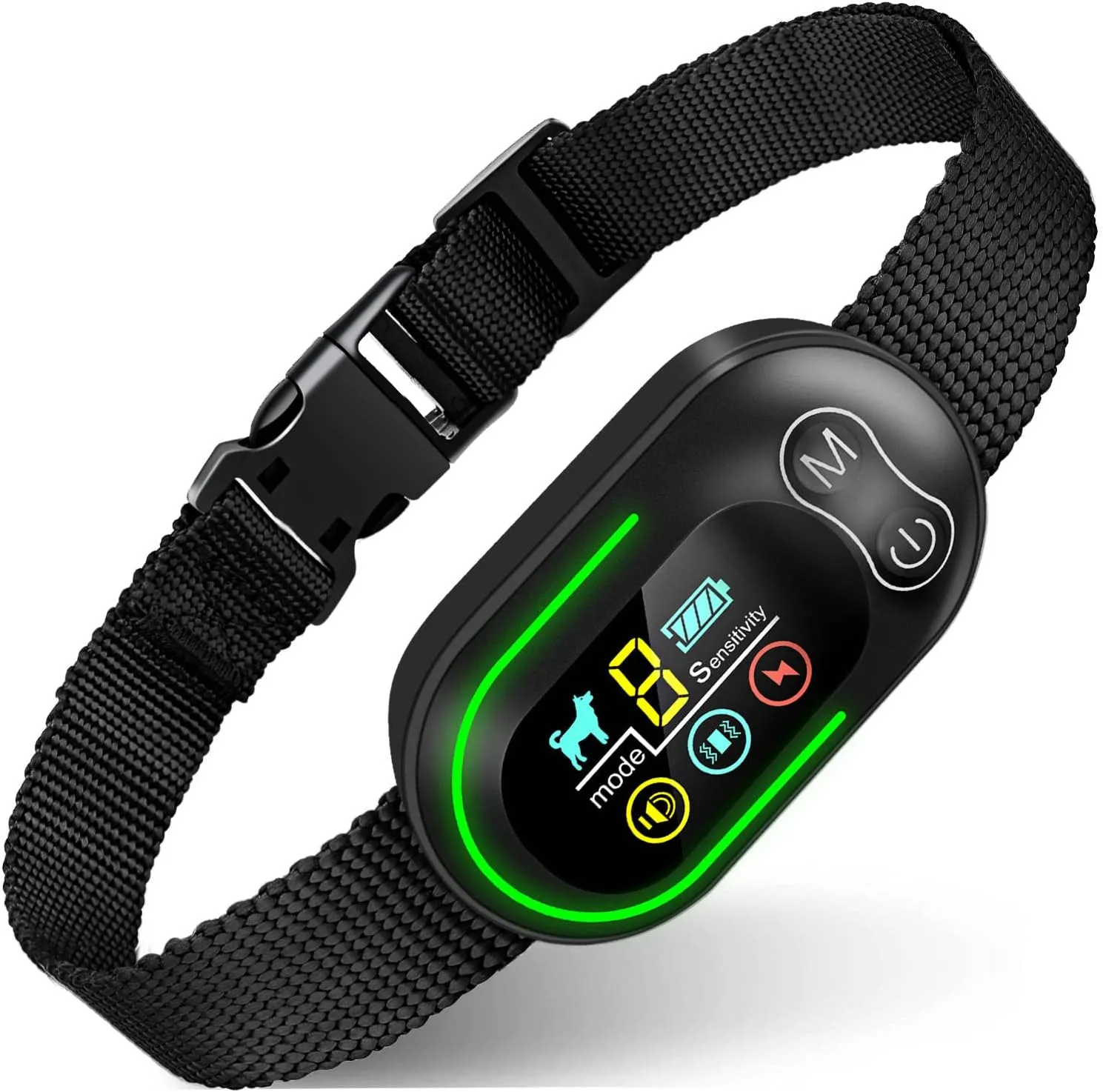 S2 Anti Barking Training Collar, Bark Shock Collar for Large Medium Small Dogs, Rechargeable Barking Collar with 8 Adjustable Sensitivity Levels, Dog bark Collar (Black)