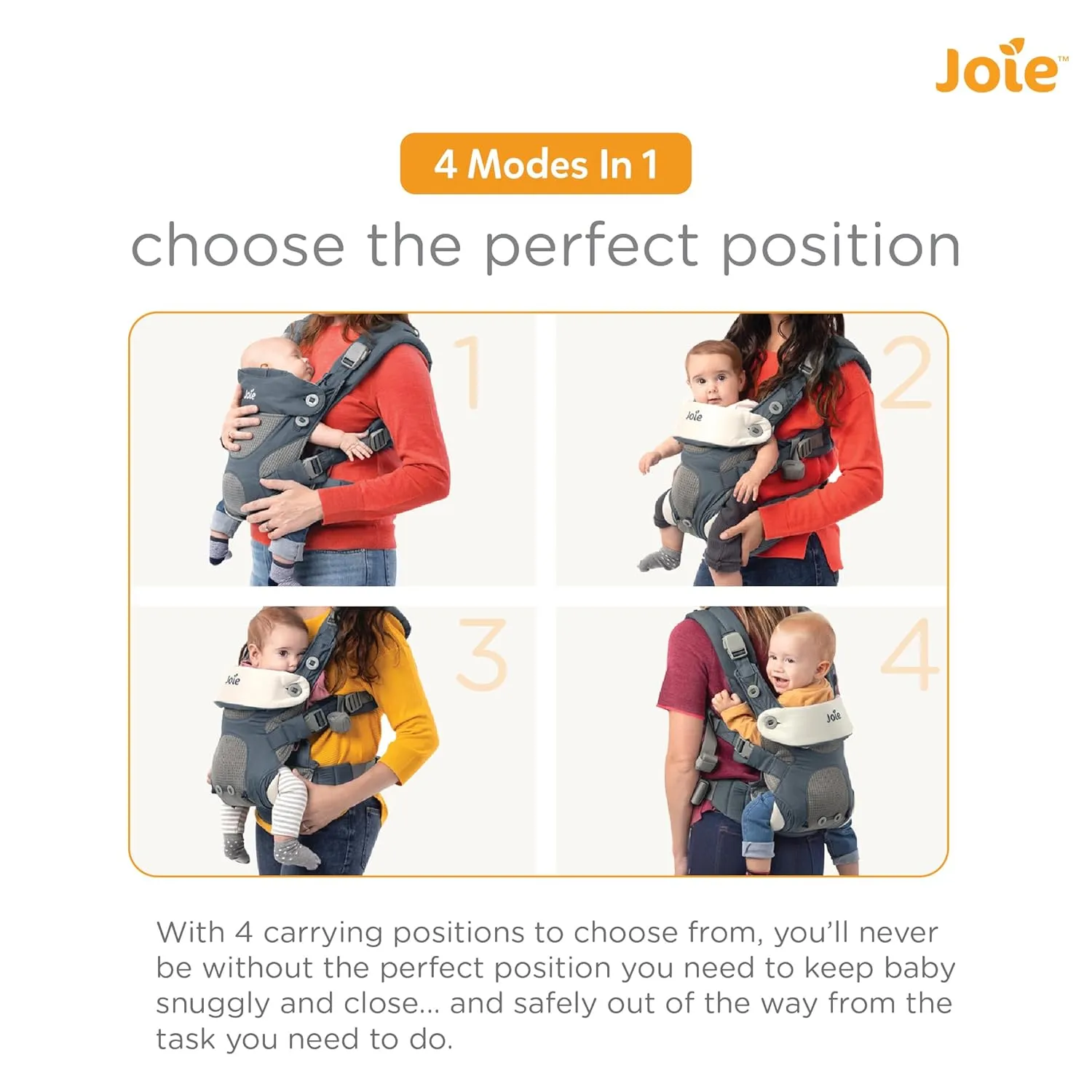 Savvy Baby Carrier – Ergonomic, Adjustable Baby Carrier with 4 Carry Positions, Padded Shoulder Straps and Lumbar Support (Marina)