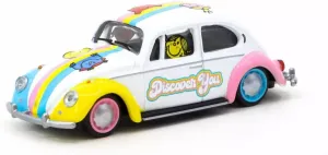 Schuco VW Beetle-Low Ride Height Mr. Men Little Miss Collaboration Model, Diecast Toy Car, 1:64 (2.5 Inches) Scale, Multi-Color