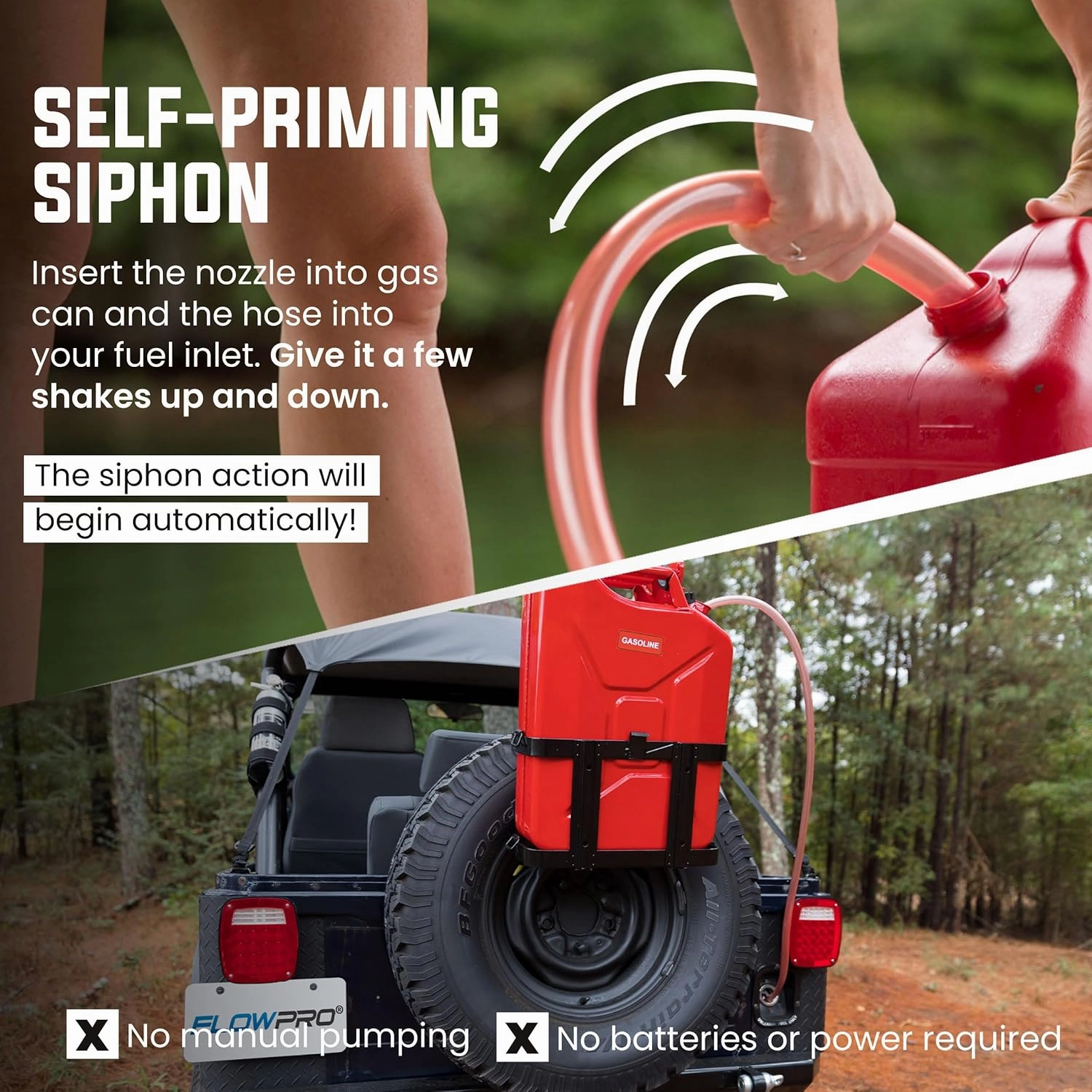 Self-Priming Shaker Gas, Fuel, Oil, Water Siphon 1/2” x 8' | Wake Boat, Pontoon, PWC, Jet Ski, Hot Tub, Cold Plunge, Trough, Livestock, Multi-Purpose | Industrial Grade Tubing Hose | 4 Gallons/Minute