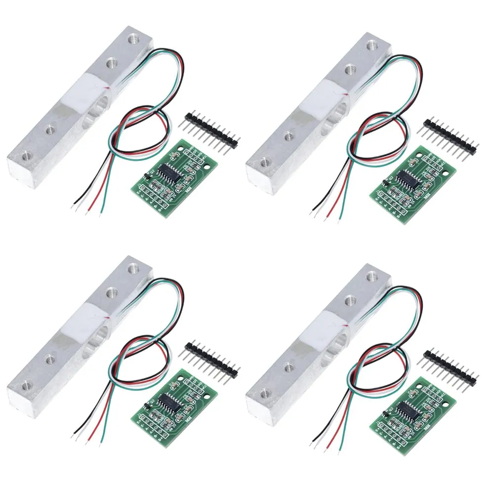 ShangHJ 4 Sets Digital Load Cell Weight Sensor   HX711 ADC Module Weighing Sensor for Arduino DIY Portable Electronic Kitchen Scale Kit (10kg)