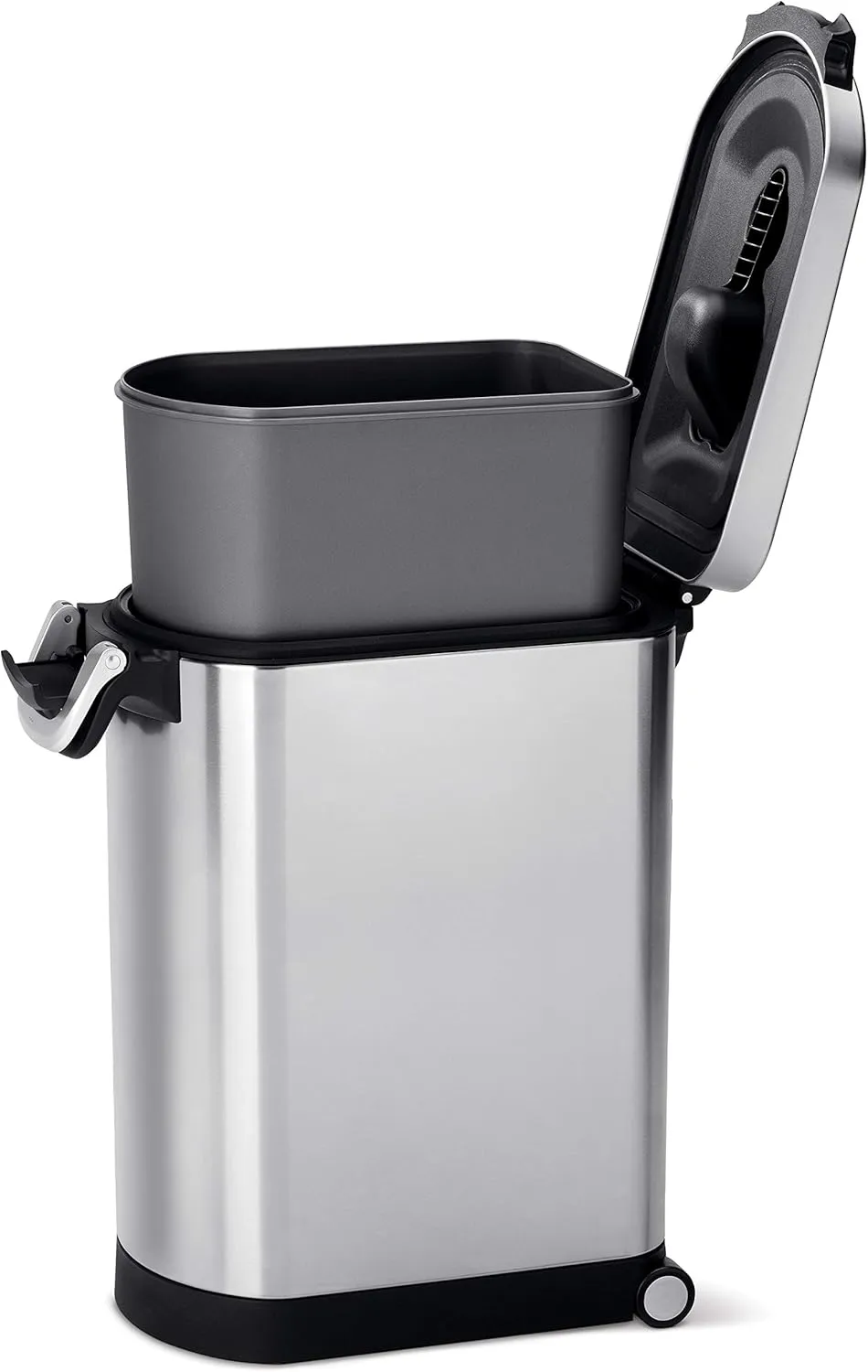 simplehuman 30 Liter, 32 lb / 14.5 kg Large Pet Food Storage Container for Dog Food, Cat Food, and Bird Feed, Brushed Stainless Steel