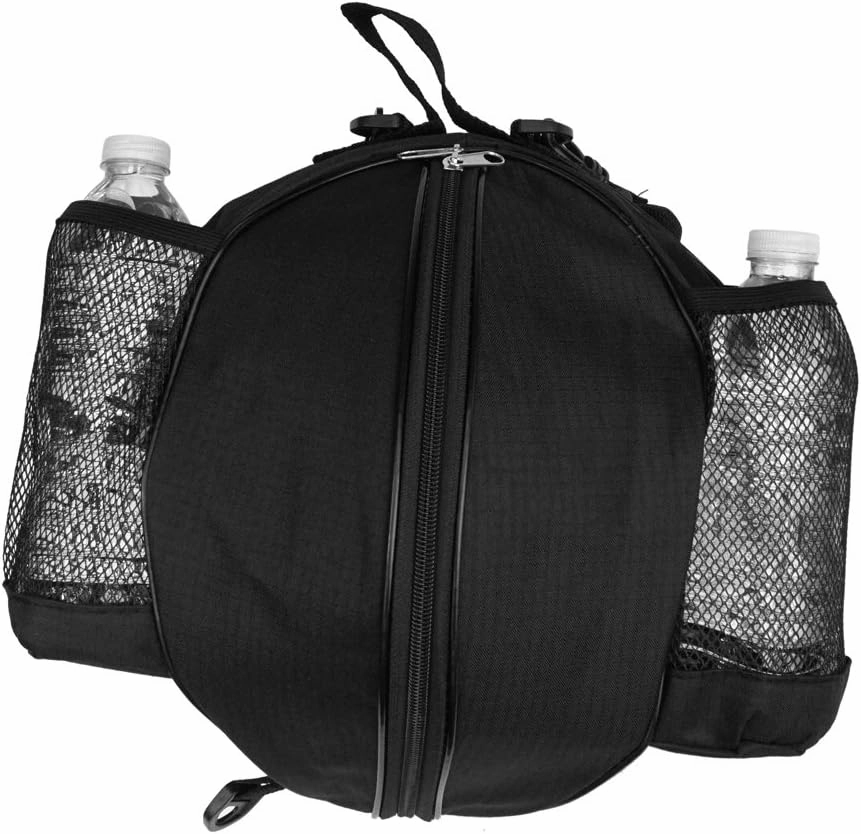 Size 7 (29.5") Basketball Bag Soccer Ball Football Volleyball Softball Sports Ball Bag Holder Carrier Adjustable Shoulder Strap 2 Side Mesh Pockets f/Water Bottle Towel Sports Shoes
