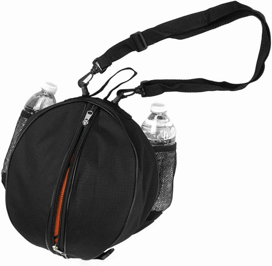 Size 7 (29.5") Basketball Bag Soccer Ball Football Volleyball Softball Sports Ball Bag Holder Carrier Adjustable Shoulder Strap 2 Side Mesh Pockets f/Water Bottle Towel Sports Shoes