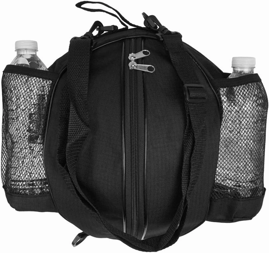 Size 7 (29.5") Basketball Bag Soccer Ball Football Volleyball Softball Sports Ball Bag Holder Carrier Adjustable Shoulder Strap 2 Side Mesh Pockets f/Water Bottle Towel Sports Shoes