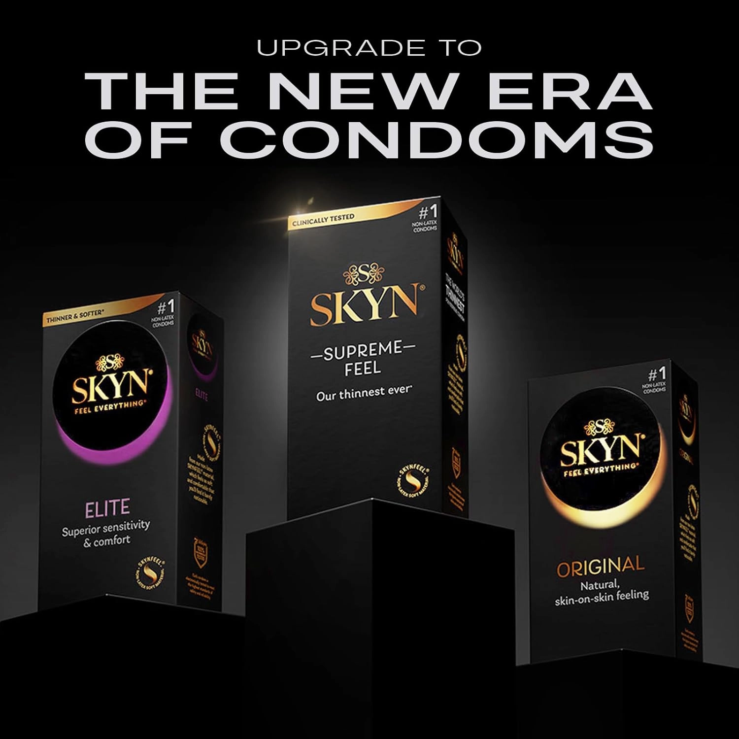SKYN Supreme Feel Non-Latex Condoms, 30 Count, Ultra-Thin & Pre-Lubricated for a Natural, Smooth Fit