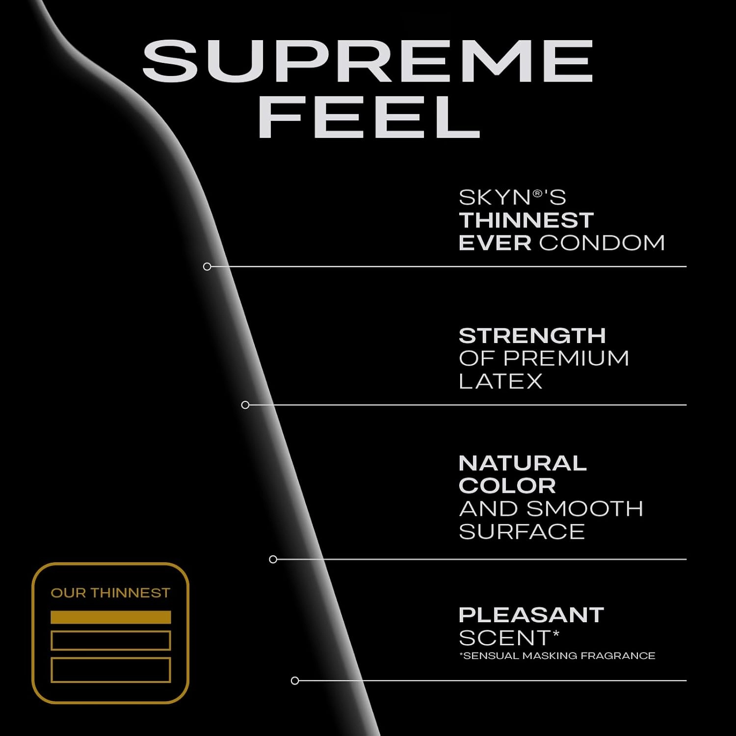 SKYN Supreme Feel Non-Latex Condoms, 30 Count, Ultra-Thin & Pre-Lubricated for a Natural, Smooth Fit