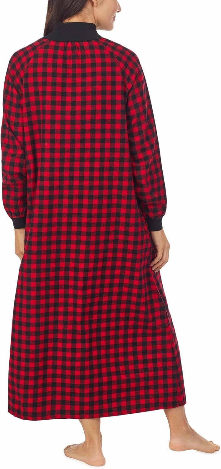 Sleepwear for Women Classic Long Sleeve Pop Over Neck Soft Flannel Pajama Nightgown