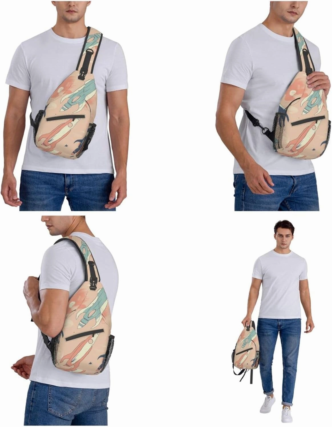 Slim Sling Bag for Women Colored Light Bulbs Cross Chest Bag Diagonally Casual Fashion Travel Hiking Daypack