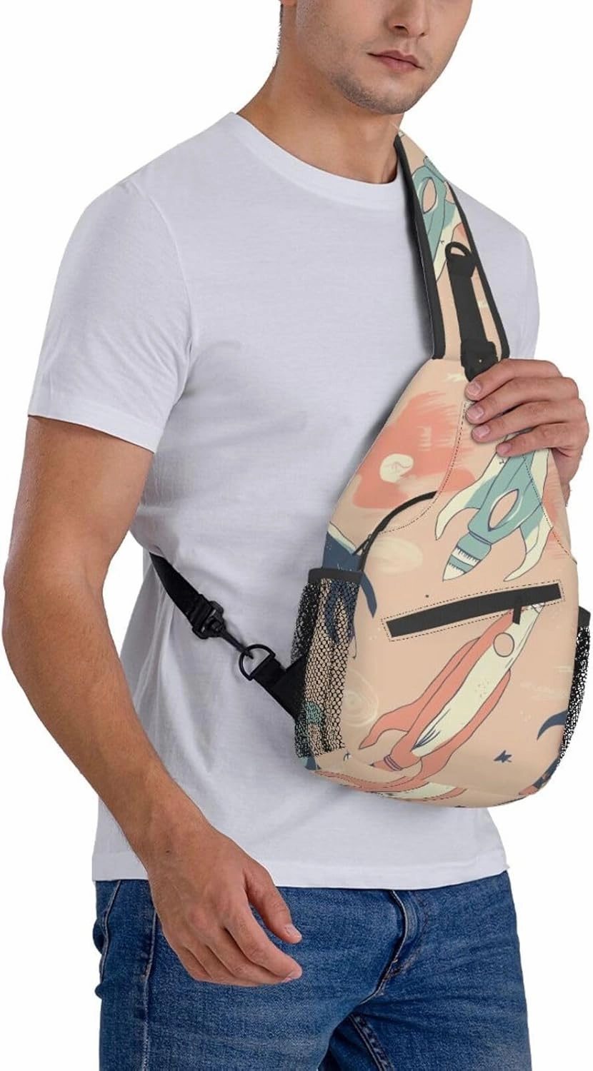 Slim Sling Bag for Women Colored Light Bulbs Cross Chest Bag Diagonally Casual Fashion Travel Hiking Daypack