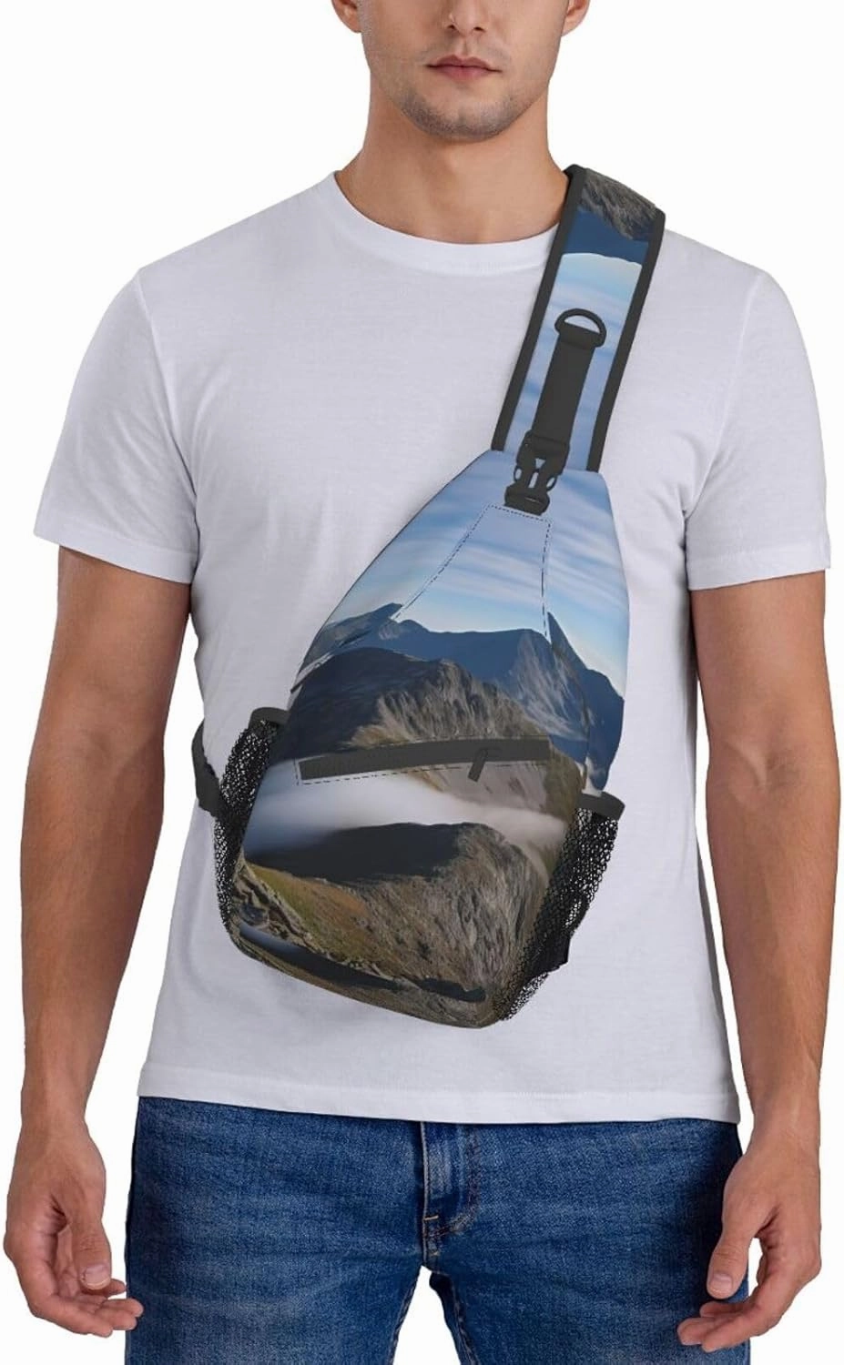 Sling Bag for Women Men Summits and ridges Cross Chest Bag Diagonally Casual Fashion Travel Hiking Daypack