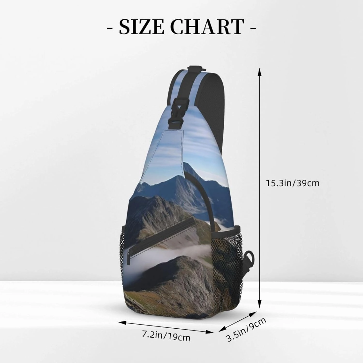 Sling Bag for Women Men Summits and ridges Cross Chest Bag Diagonally Casual Fashion Travel Hiking Daypack