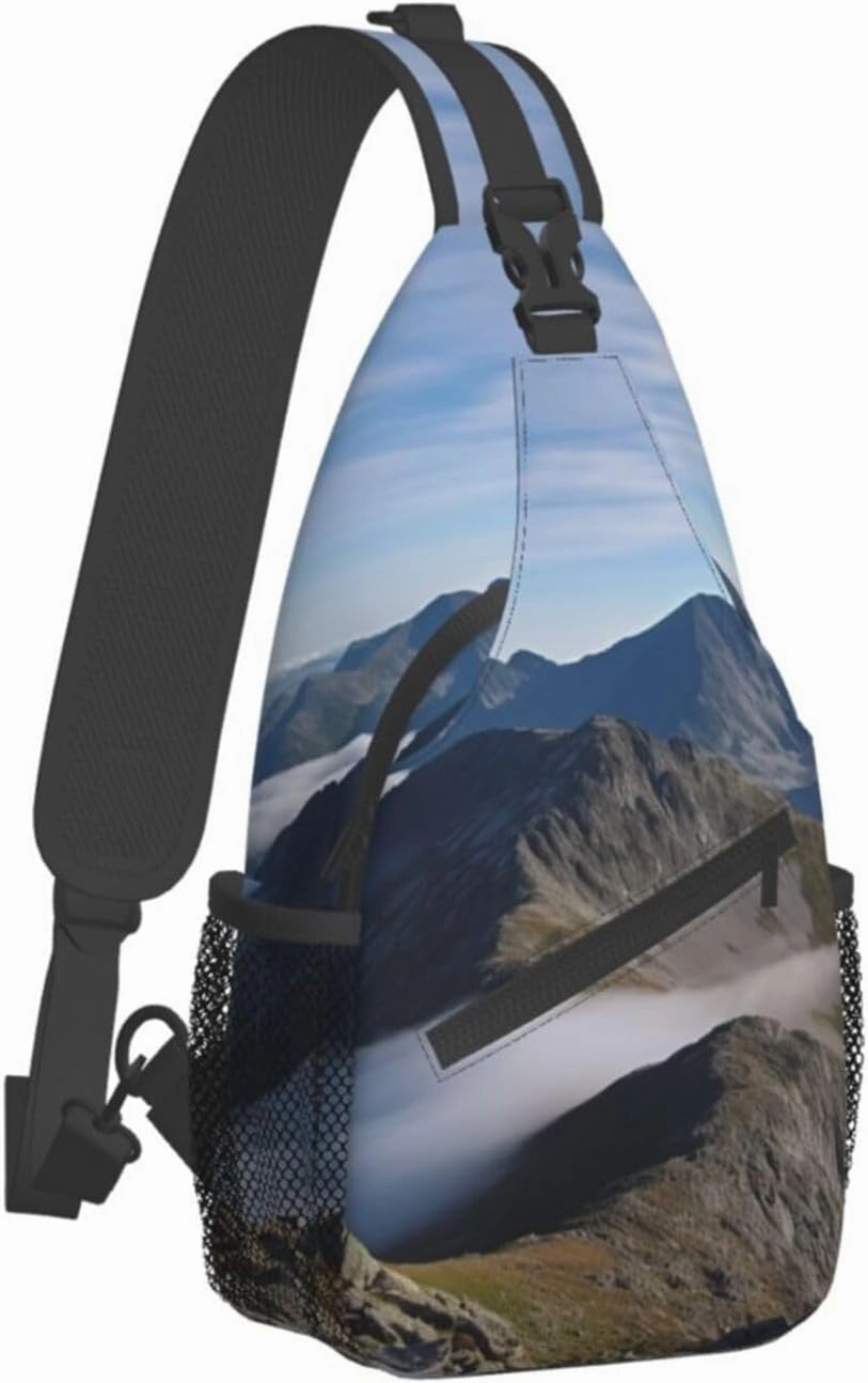 Sling Bag for Women Men Summits and ridges Cross Chest Bag Diagonally Casual Fashion Travel Hiking Daypack