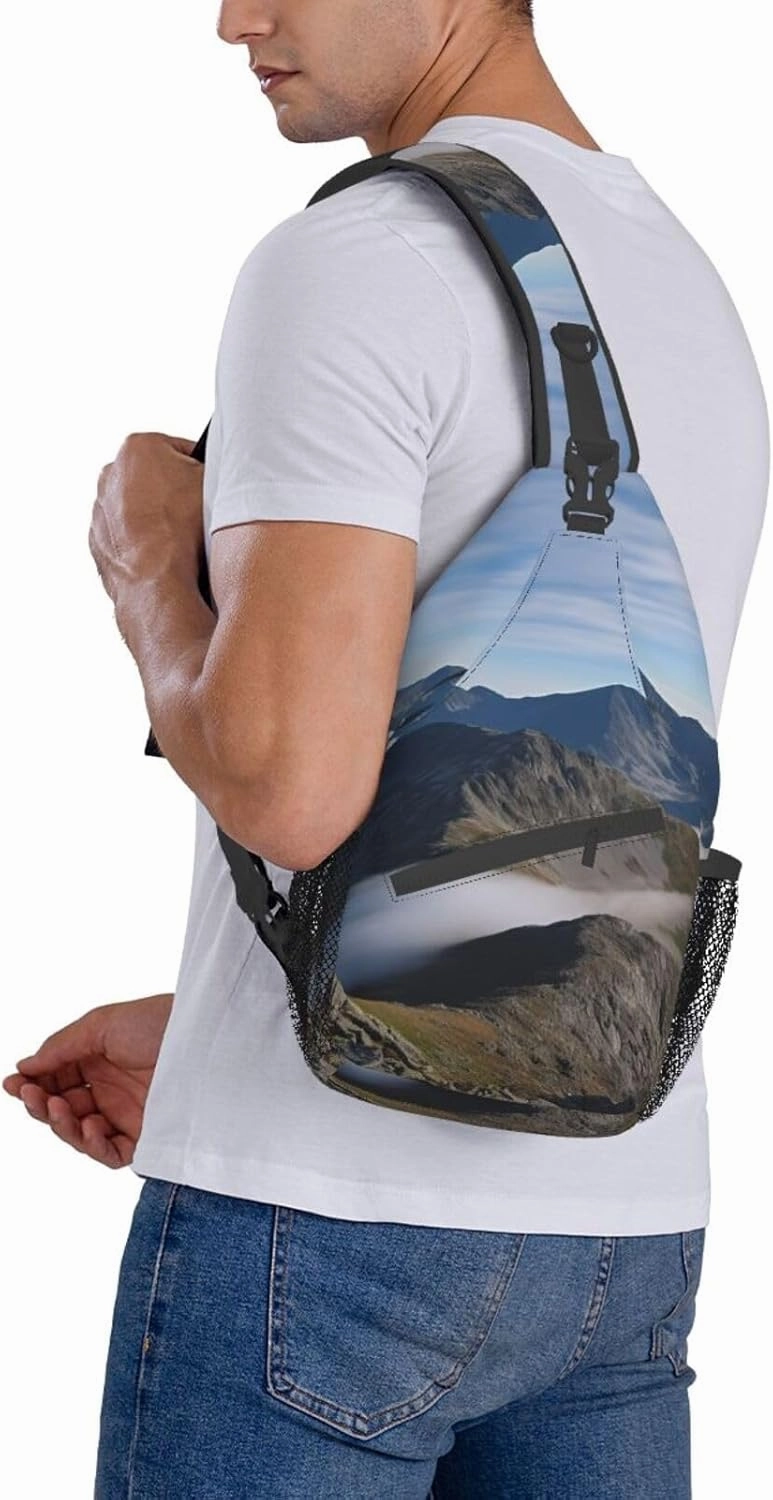 Sling Bag for Women Men Summits and ridges Cross Chest Bag Diagonally Casual Fashion Travel Hiking Daypack