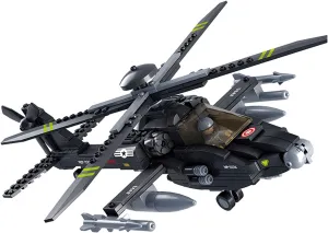 Sluban Military Blocks Army Bricks Toy - Ah-64 Apache Helicopter,293 pieces