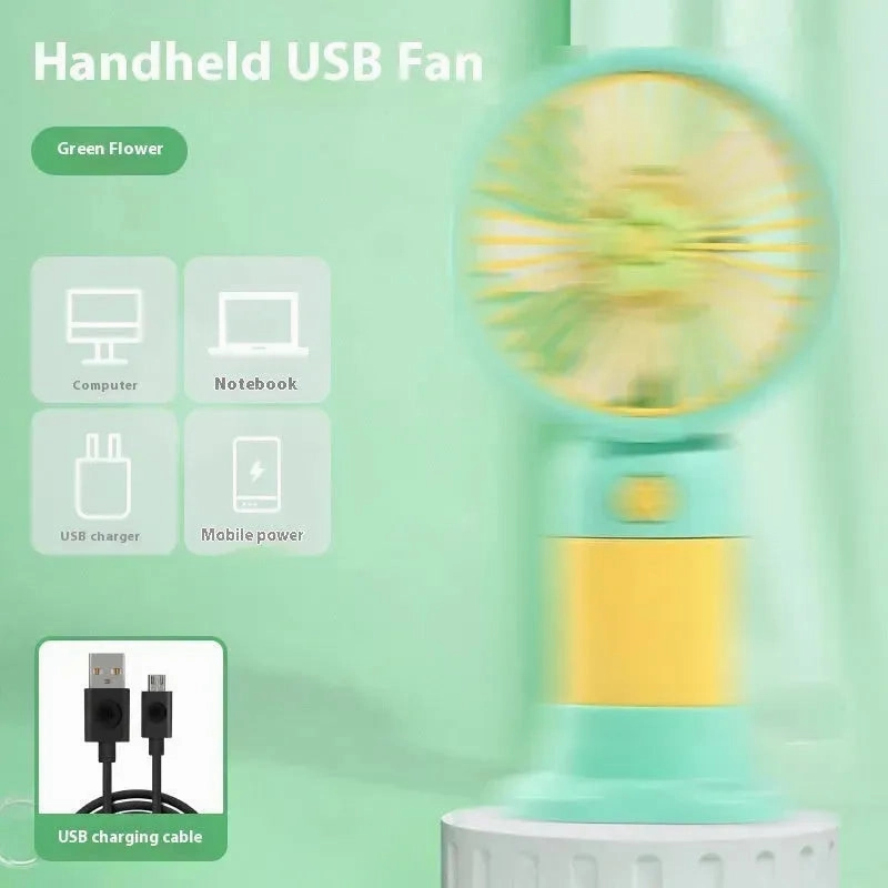 Small Handheld Fan Desktop Cartoon Mini Electric Usb Student Portable Gift