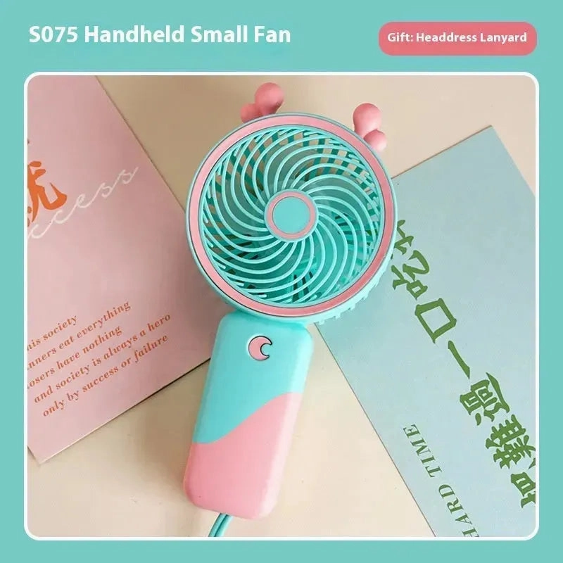 Small Handheld Fan Desktop Cartoon Mini Electric Usb Student Portable Gift