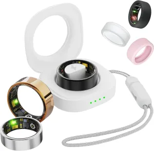 Smart Ring for Women Men, Health Tracker, IP68 Waterproof Fitness, 7-Day Battery Sleep With Charging Case and Protector, Remote Photography, No App Fees (Black, 9#)