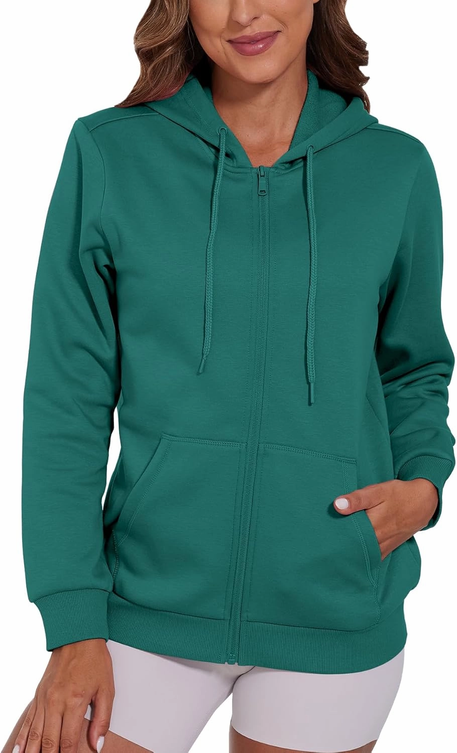 SMENG Womens Zip Up Hoodies Long Sleeve Fit Hooded Sweatshirts 2024 Casual Lightweight Jacket