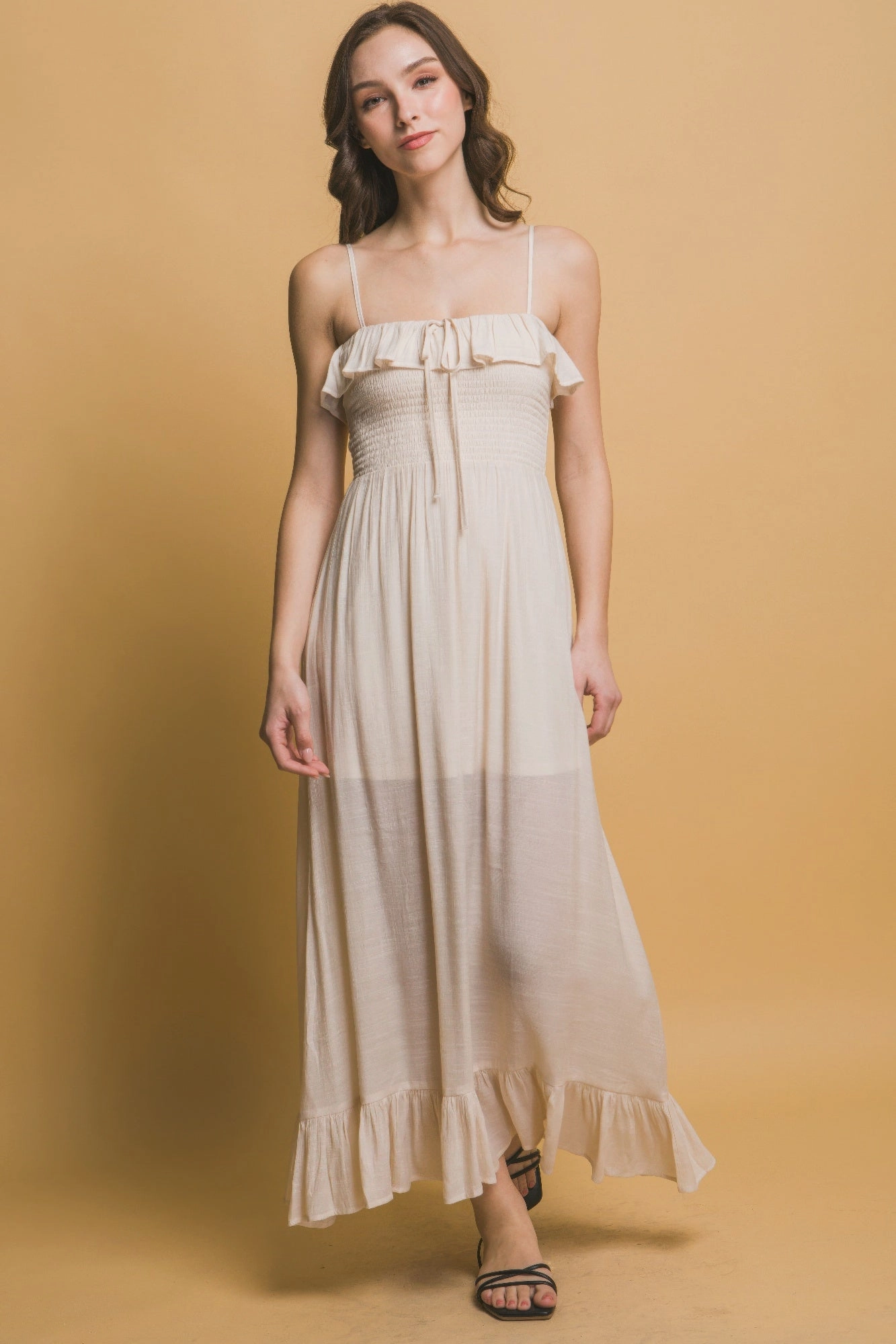 Smocked Ruffle Maxi Dress