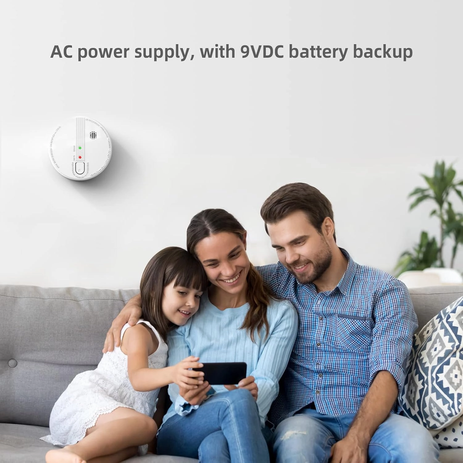Smoke Detector, Hardwired Interconnected Smoke Detectors, Smoke Alarm with Replaceable 9V Battery, Interconnects Up to 12 Fire Alarms Smoke Detectors, Fire Alarm with Test/Silence Button 4 Packs