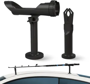 SnapMount Magnetic Fishing Rod & Pole Holder for Car, SUV, or Truck – Roof Carrier – Single Rod Safety Transport – Rubber-Coated Magnets – No Tools Needed – Weatherproof & Secure