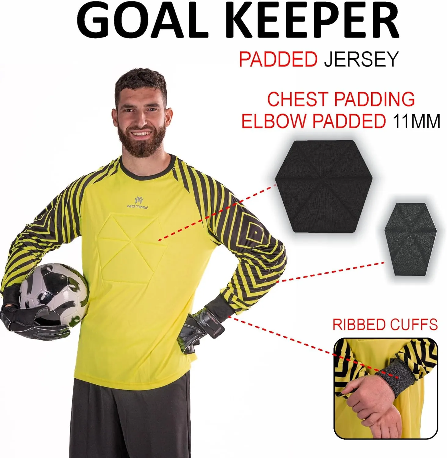 Soccer Goalie Jersey - Pro Series - Chest & Elbow Padded - Quick-Dry Fabric - Ergonomic Fit - Enhanced Durability