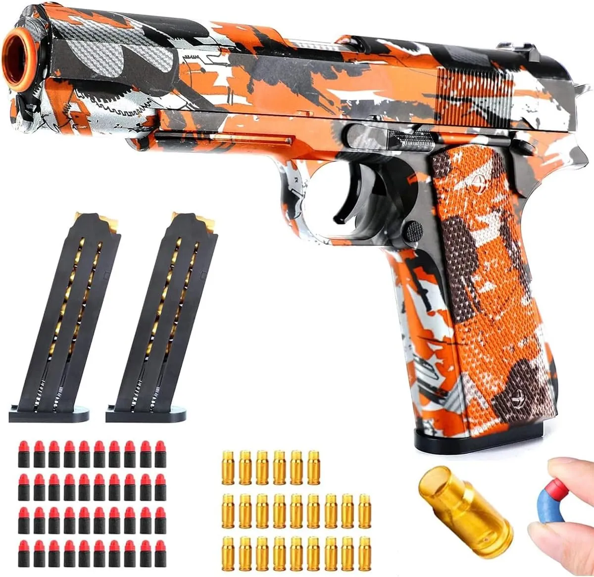 Soft Bullet Gun - Educational Toy Model With EVA Safety Foam Bullets, Shock Wave Game Gun for Children 6-14 Years Old