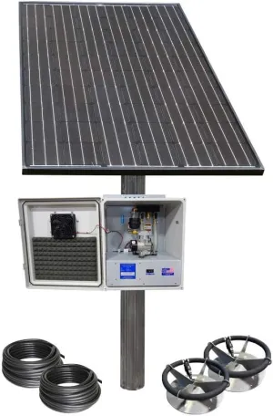Solar Pond & Lake Aerator, 2 Diffusers for 2 Acres or less, Solar Air Pump, Large Outdoor Pond Aerator, Solar Direct, Battery-Free