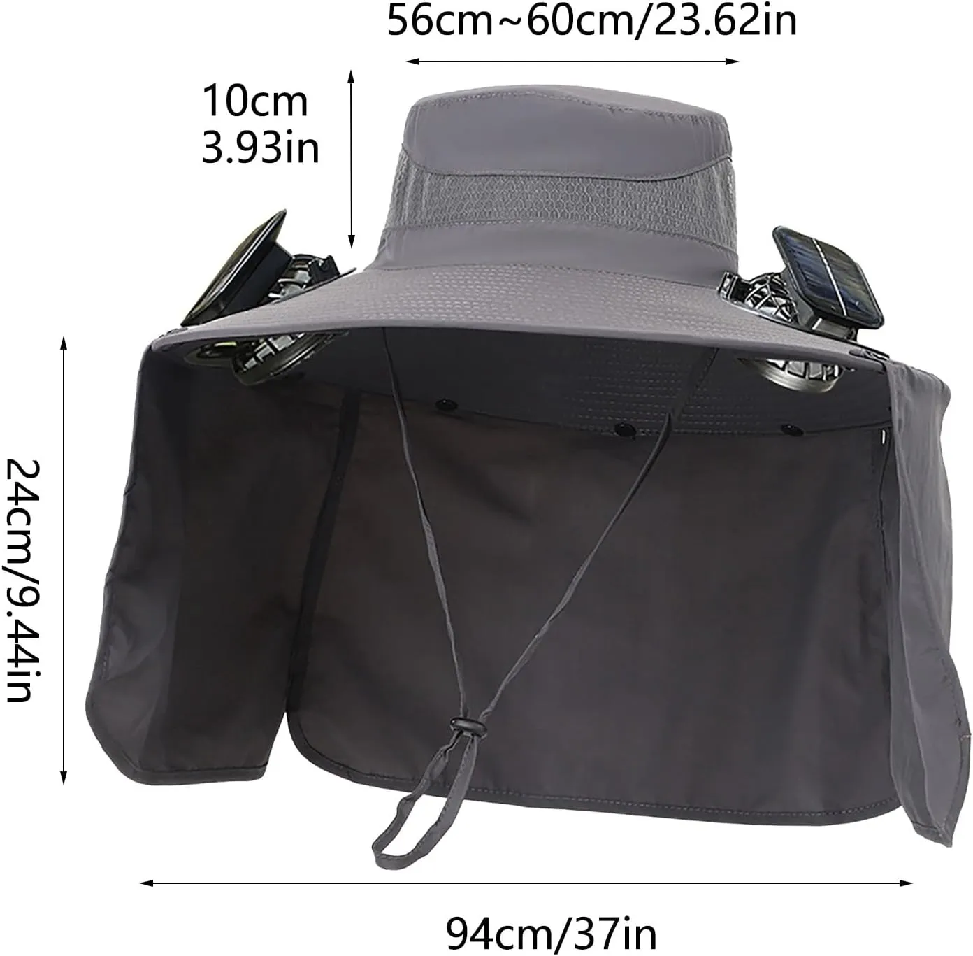 Solar Powered Fan Hat for Outdoor Fishing UPF 50  Sun Hat with USB and Solar Fans Lightweight & Breathable Men's Sun Hats